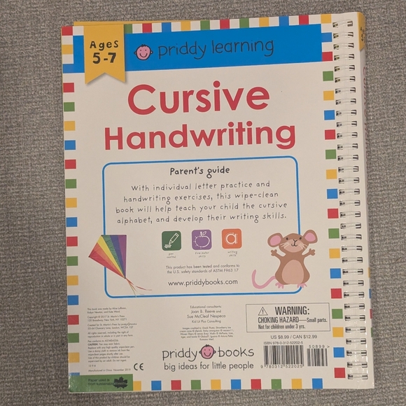 SOLD Cursive Writing Activity Wipe Clean Book - Picture 2 of 3